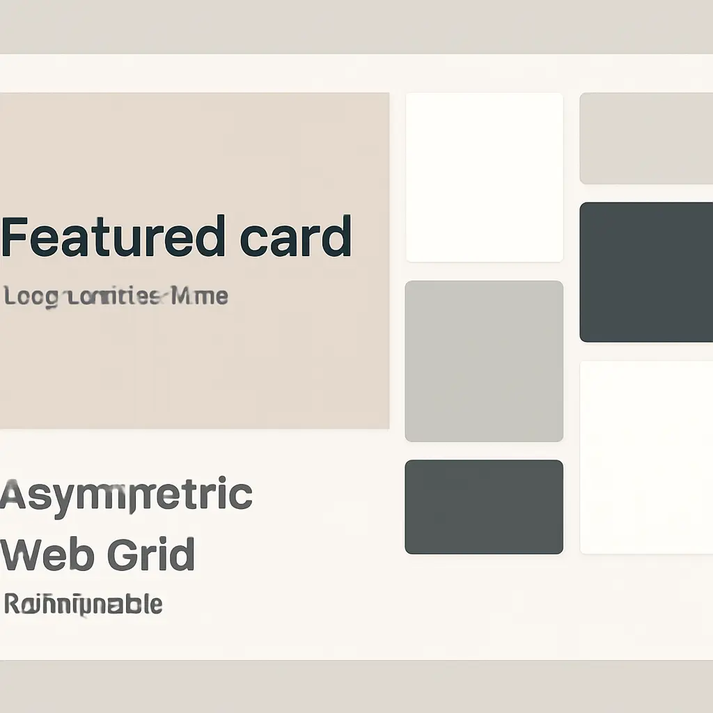 Asymmetric grid with featured card and secondary tiles