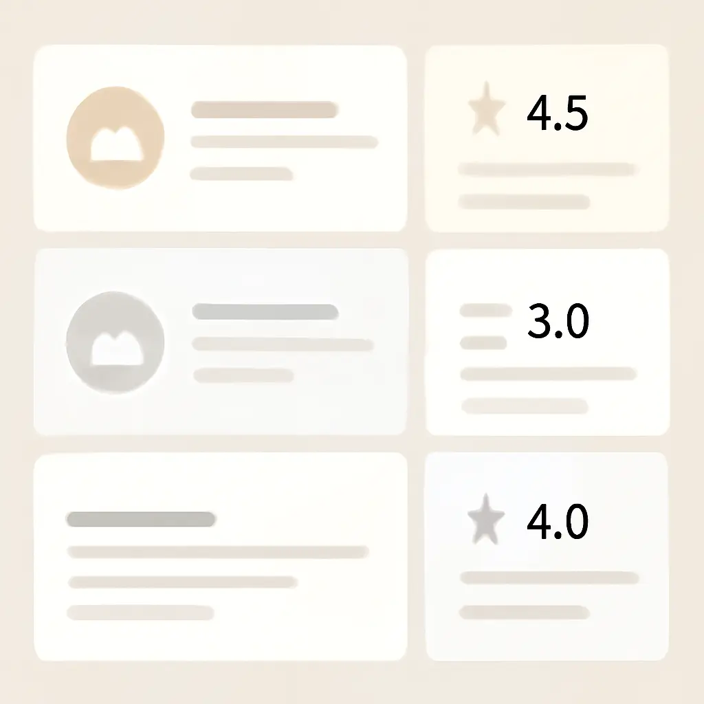 Balanced grid layout Grid visualization showing balanced zones for content and ratings