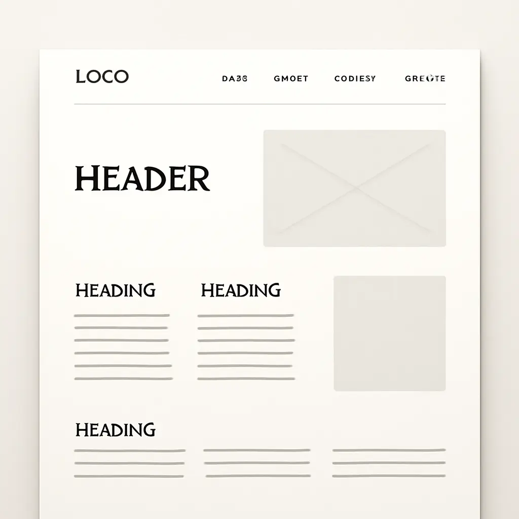 Example of a balanced website layout for better visual flow