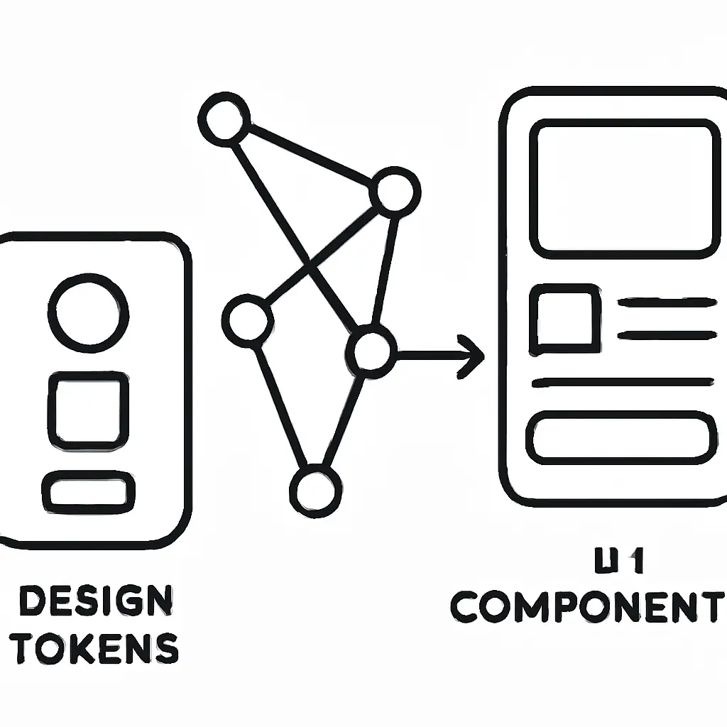 Abstract representation of design tokens and UI components