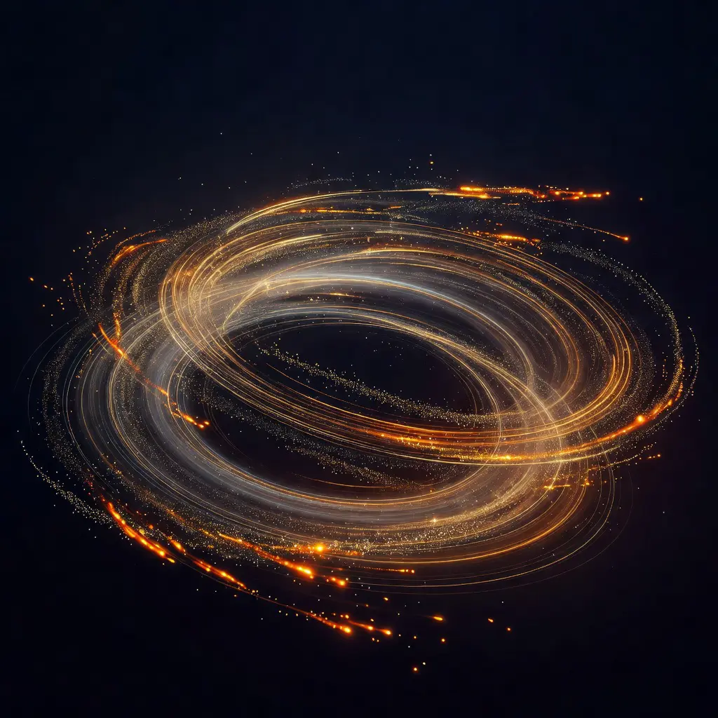 Layered motion design in casino promotional interface Abstract visualization of overlapping animation layers in a casino promotional banner showing simultaneous motion paths and radial glow effects