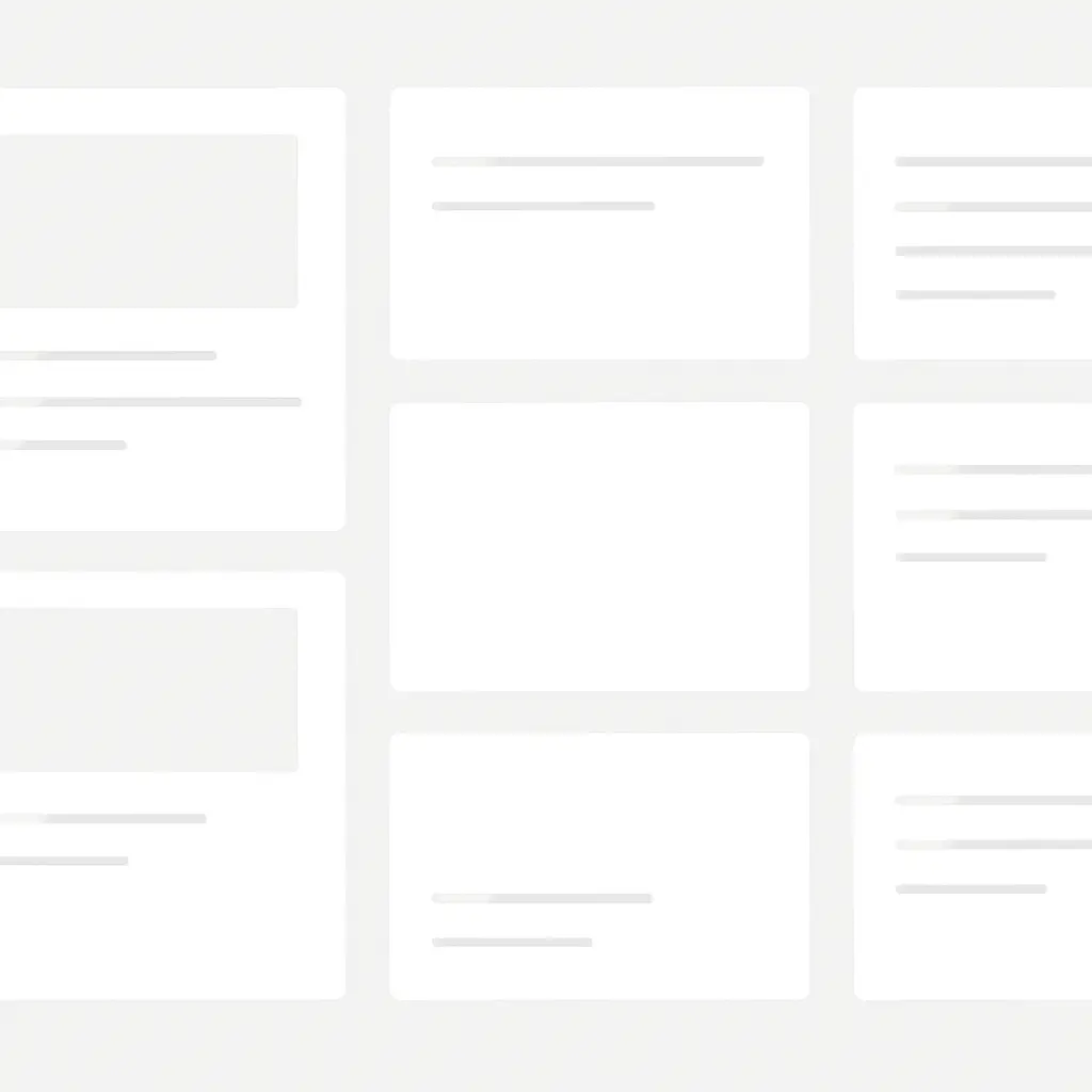 Modular grid layout with cards and visual hierarchy