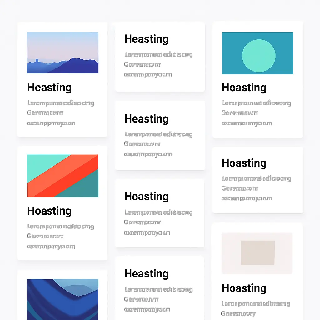 Responsive grid layout with cards and whitespace