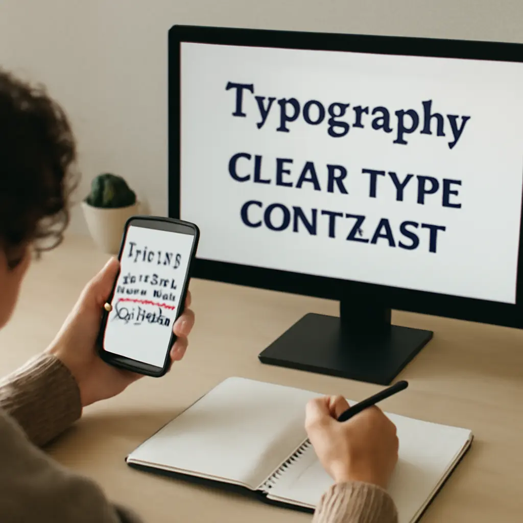 Testing responsive typography on phone and desktop for clarity